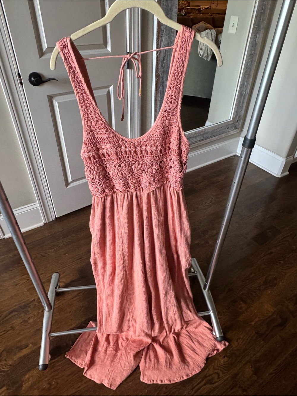Free People Crochet Bodice Jumpsuit - Dusty Rose